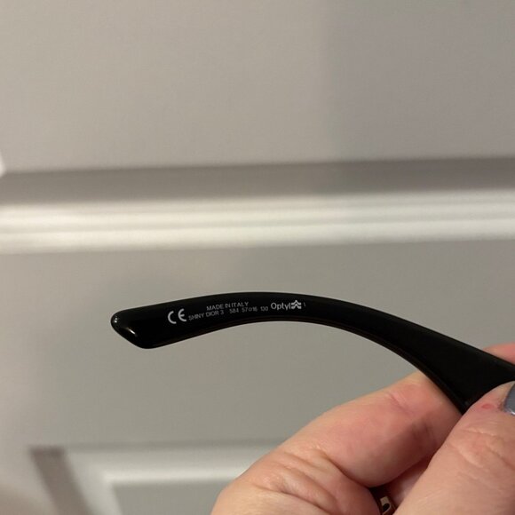 Dior Rare Y2K Vintage Shiny 3 Black Plastic Sunglasses with Silver Logo and Star - Picture 5 of 8